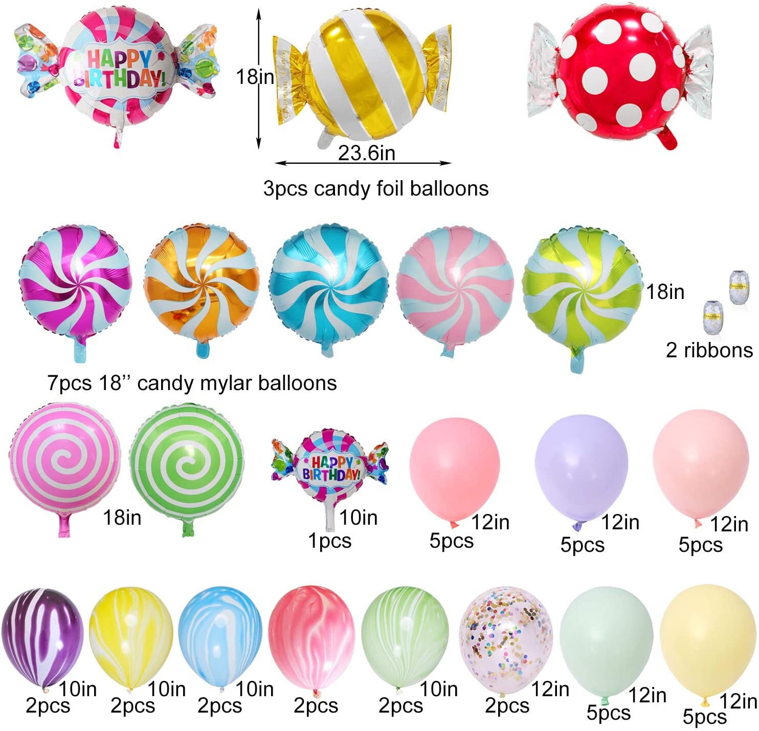 Candyland Birthday Party Decorations by HappyColorParty