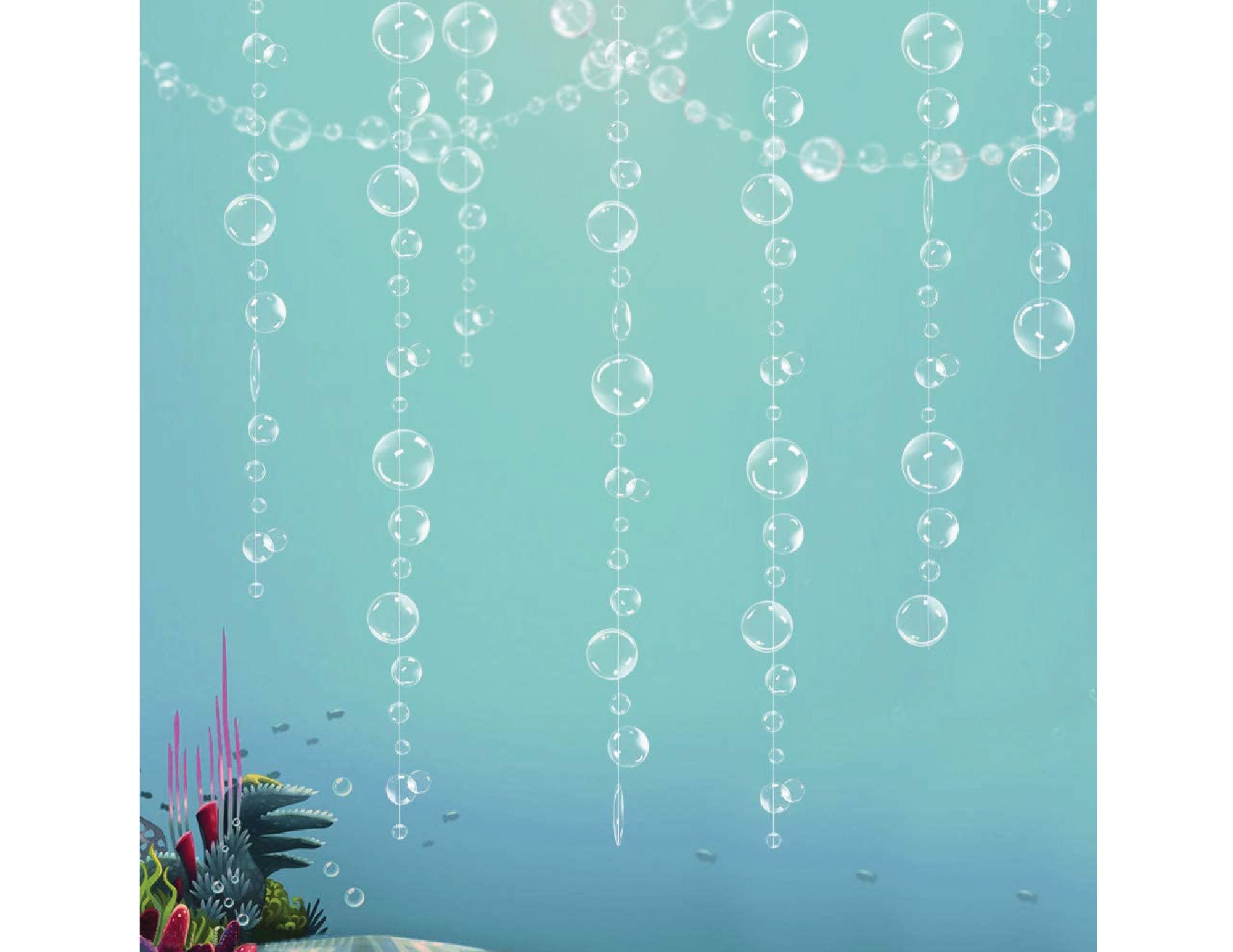 3 Colors Bubble Garland Mermaid Party Decoration Transparent Hanging  Bubbles Streamer Banner Backdrop Ocean Pool Under The Sea Beach Birthday  Baby