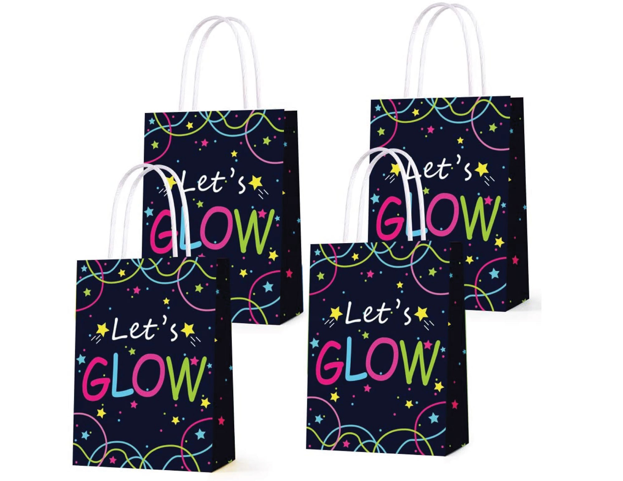 Glow in the Dark Gift Bags, Creative Unique Party Favor Bags Treat Bags for  Birthday Party Supplies(12pcs)