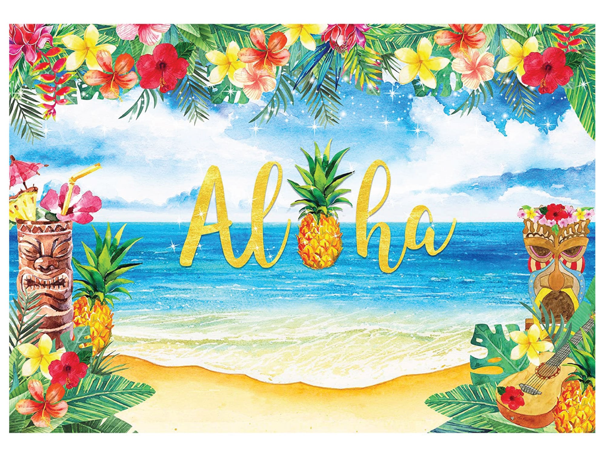 Personalized Beach Summer Theme Backdrop Baby Shower Backdrop Birthday ...