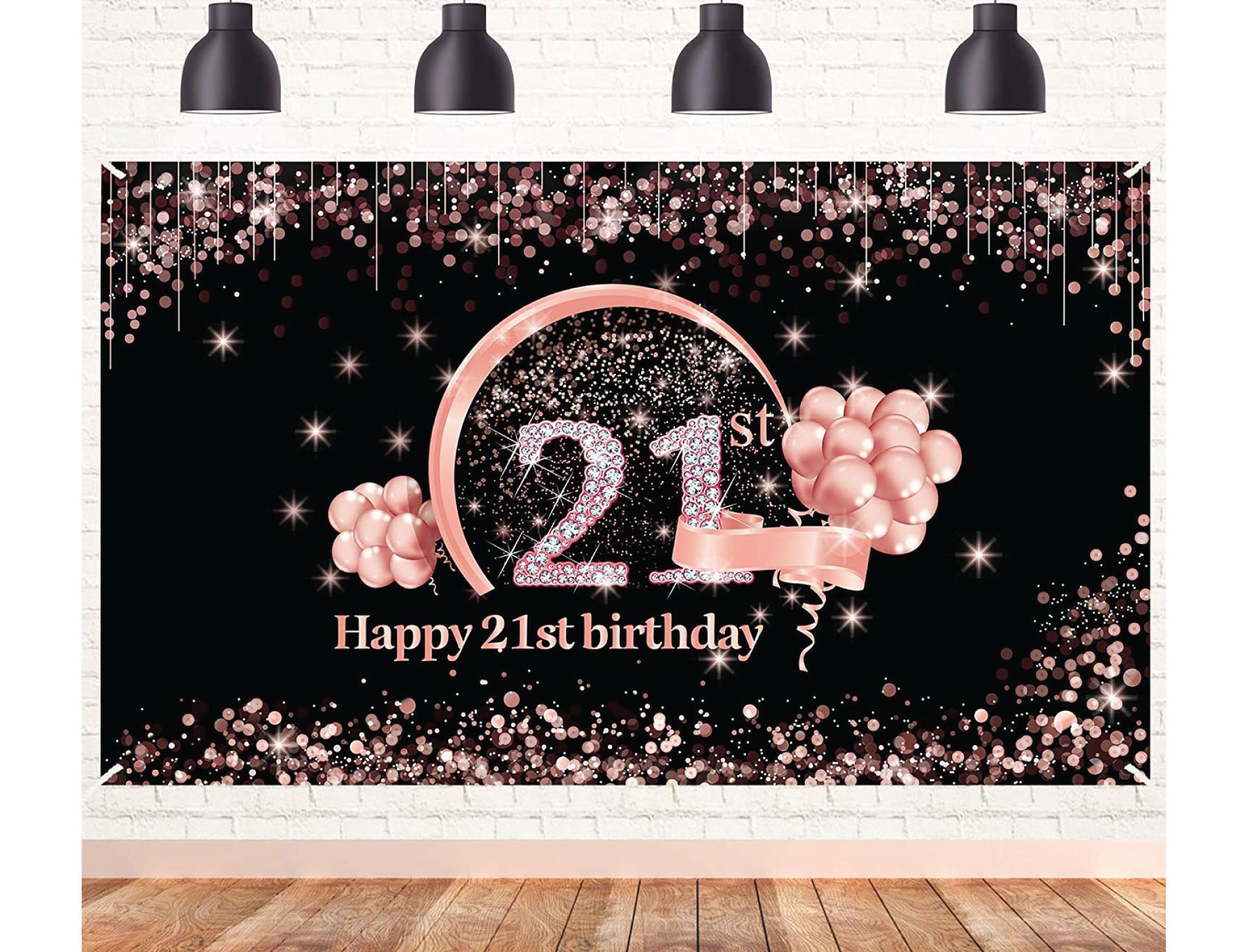 21st Birthday Banner Backdrop Decorations for Women Rose Gold | Etsy