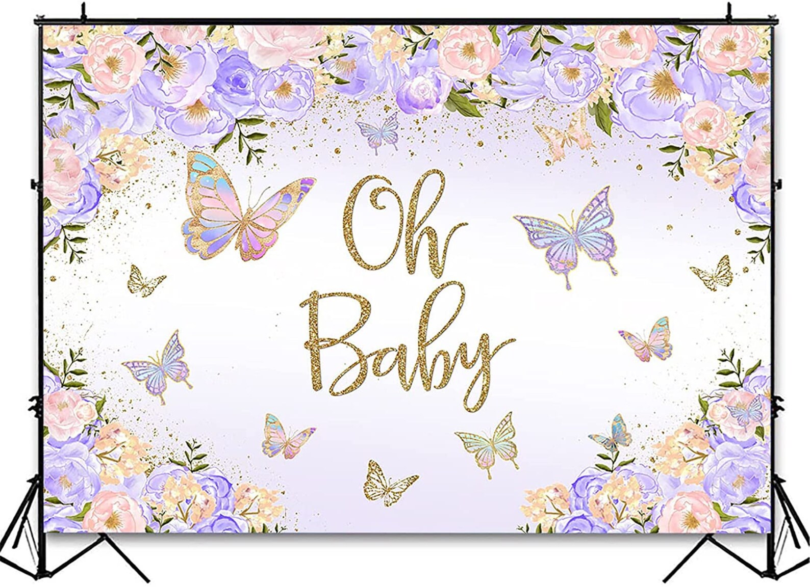 Butterfly Baby Shower Backdrop Butterfly Oh Baby Photo Etsy