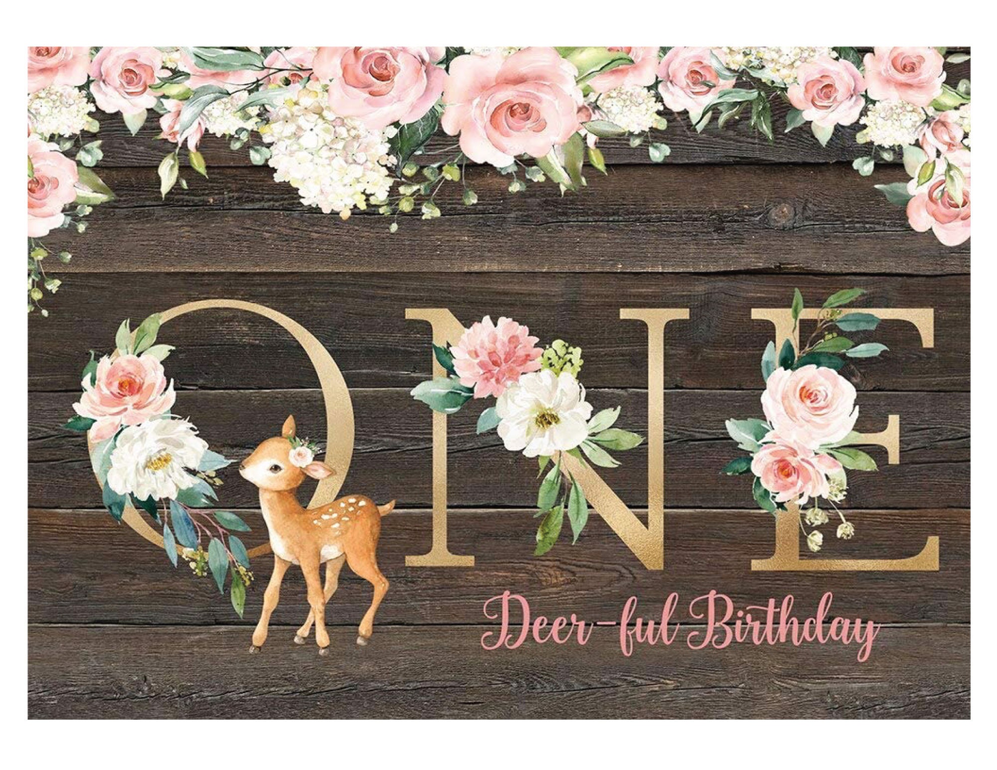 Stop On By For Some Wild Little Deer 1st Birthday Backdrop