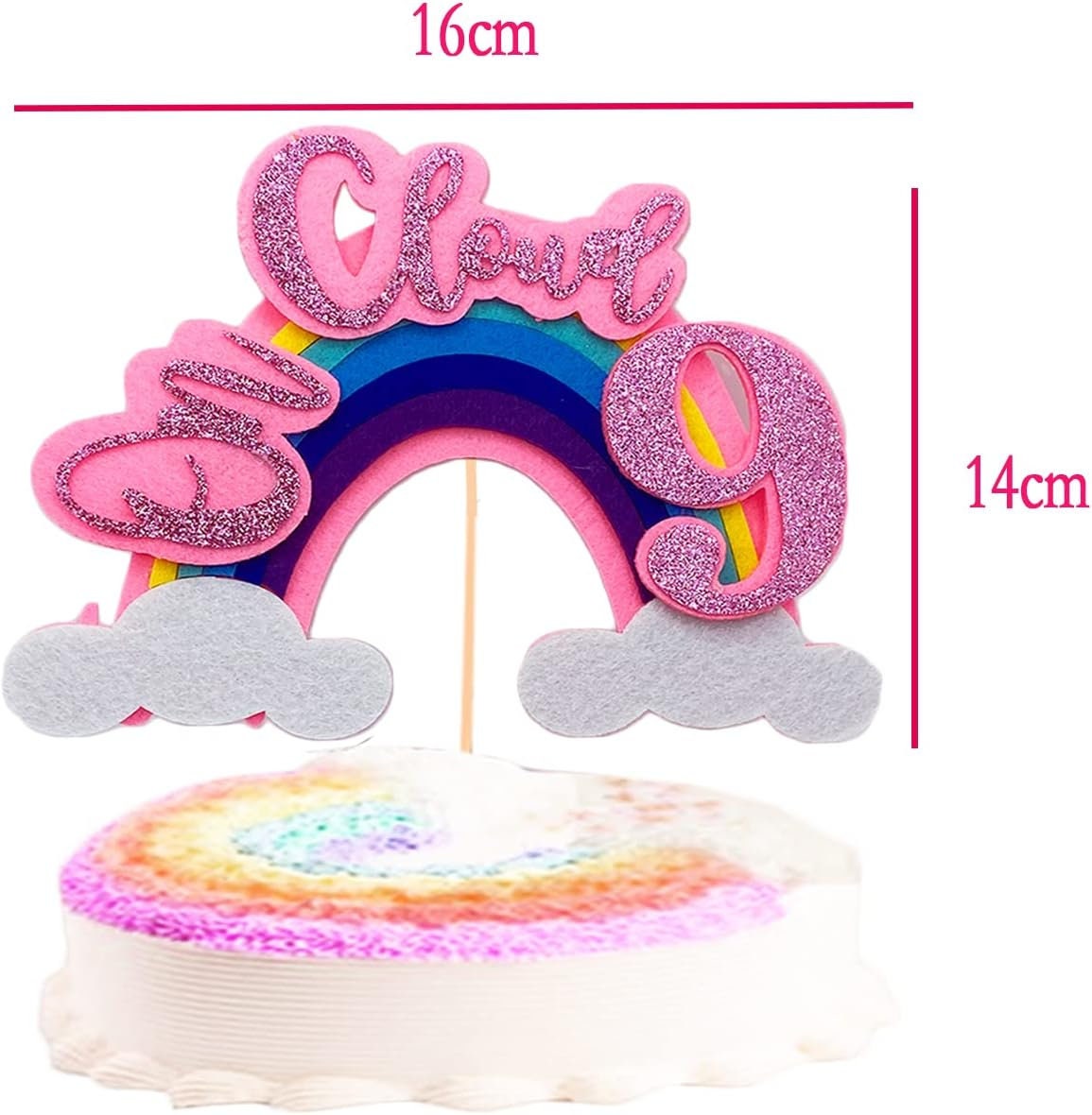 On Cloud 9 Geburtstags-Deko Für Mädchen – Ballon-Set Mit Regenbogen, Wolken, Zahl 9, Pastellfarben