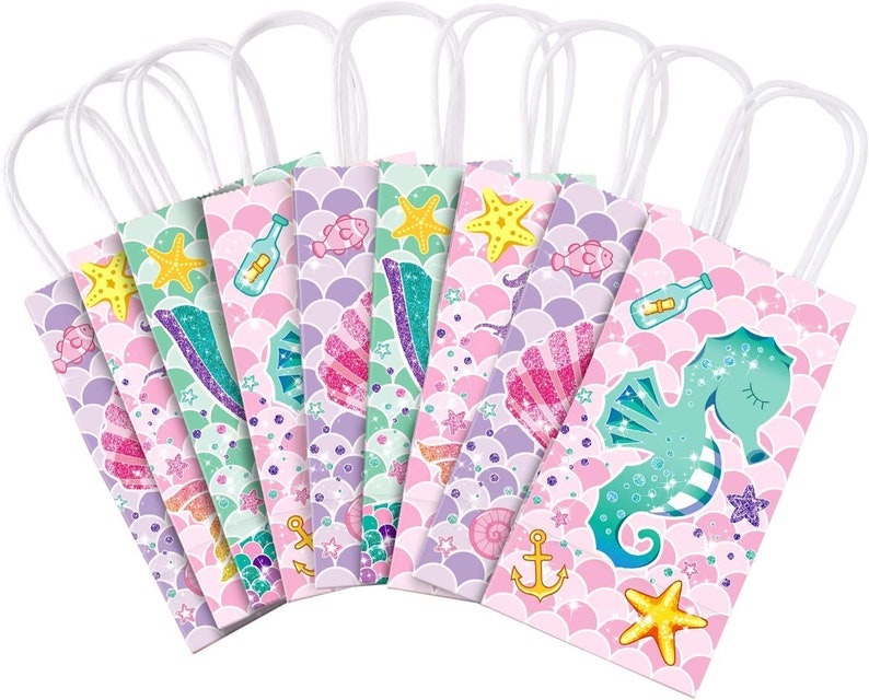 Mermaid Gift Bags 16 Pack Mermaid Party Supplies Under the Etsy