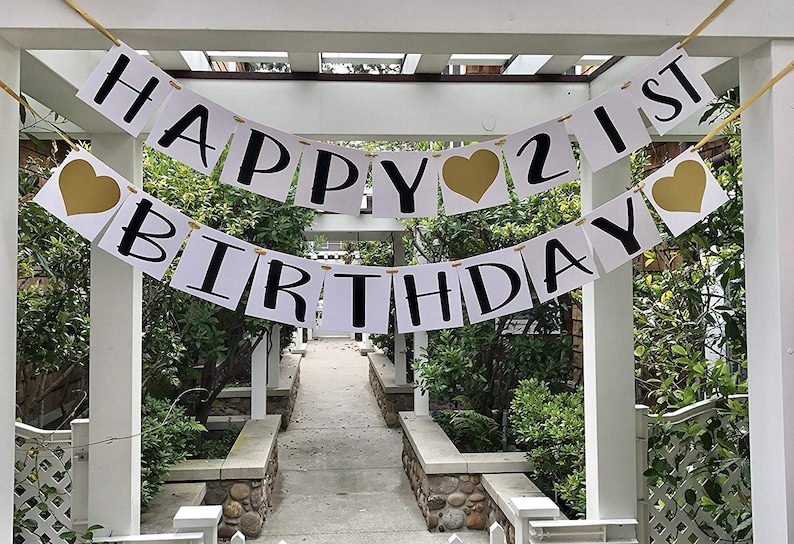 Birthday Party Supplies 21st Birthday Party Decorations 21st Birthday Party Banner Happy 21st Birthday Banner