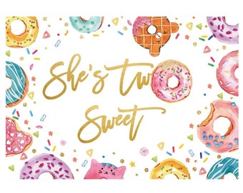 Donut Party - Printed Photography Backdrops - Donut Backdrop - Donut Birthday Background - Donut Party Backdrop - Donut Cake Smash Party