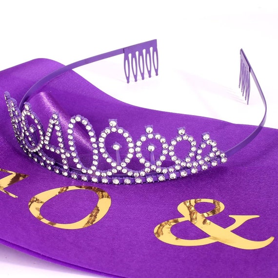 Set Couronne Et écharpe "40 Ans" Or Rose - Diadème Strass Et écharpe Anniversaire Pour Femme