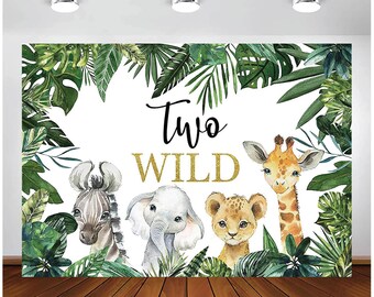 Avezano 8x6ft Two Wild Backdrop Gold Safari Two Wild Birthday Party Background Vinyl Jungle Animals Party Second Birthday Backdrops Decorations for Boys Avezano 8x6ft Two Wild Backdrop Gold Safari Two Wild Birthday Party Background Vinyl Jungle Animals Party Second Birthday Backdrops Decorations for Boys