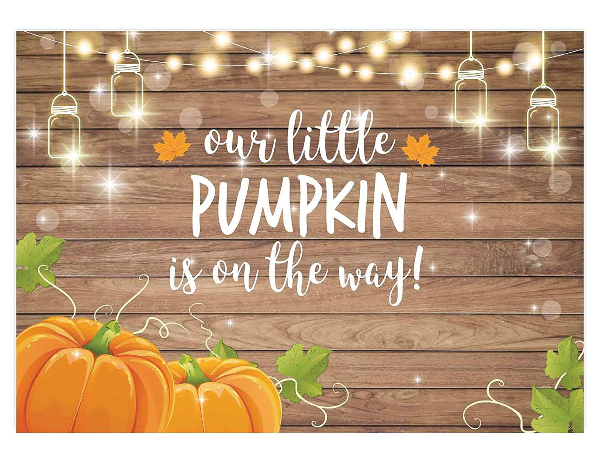 Our Little Pumpkin is on the Way Backdrop Thanksgiving Fall Little Pumpkin Baby Shower Banner Backdrop Pumpkin Baby Shower