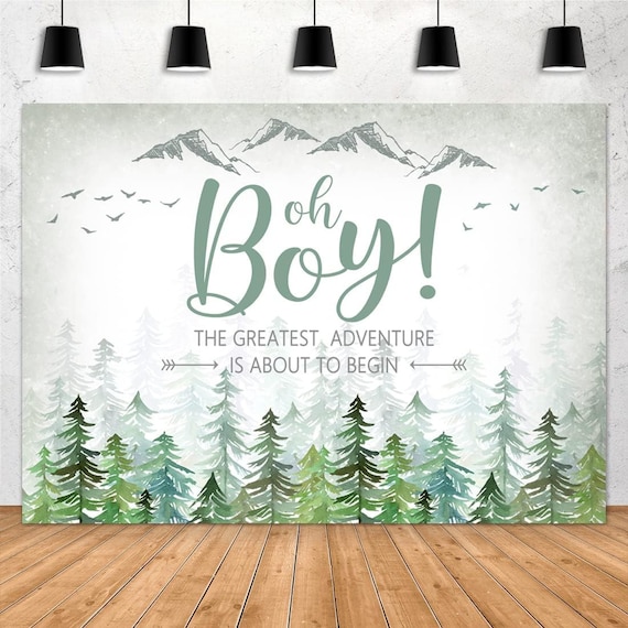 Adventure Awaits Baby Shower Backdrop Oh Boy Let the Adventure