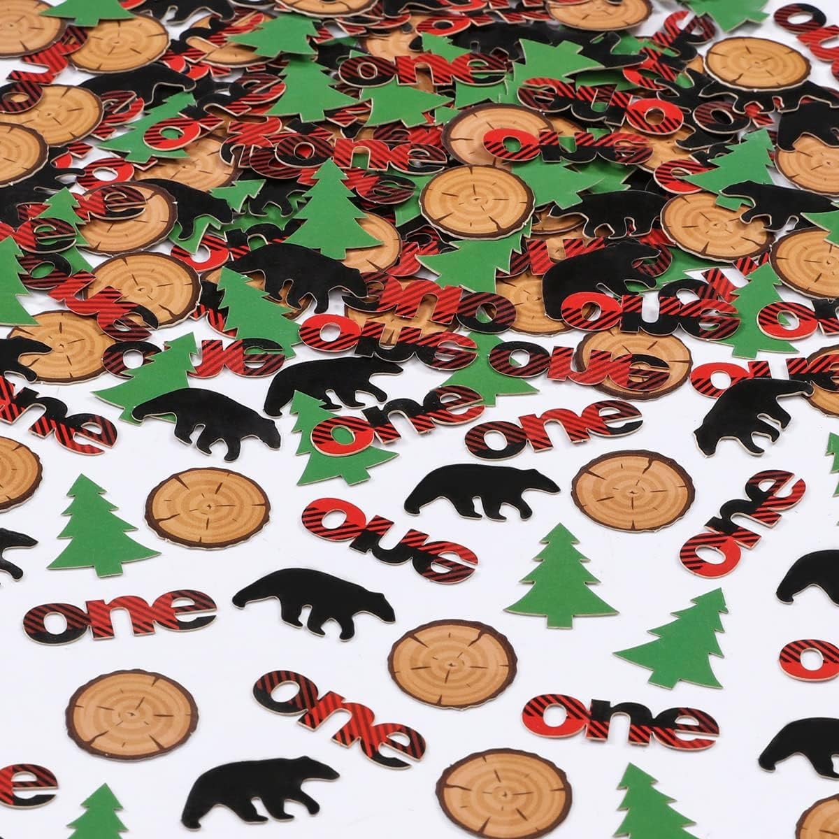 Lumberjack Confetti Lumberjack Wild One Table Decorations Lumberjack Confetti for 1st Birthday Tree Camping Bear One Happy