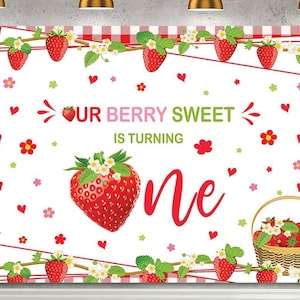 Strawberry Baby Shower Polyester Photography Backdrop - Temu