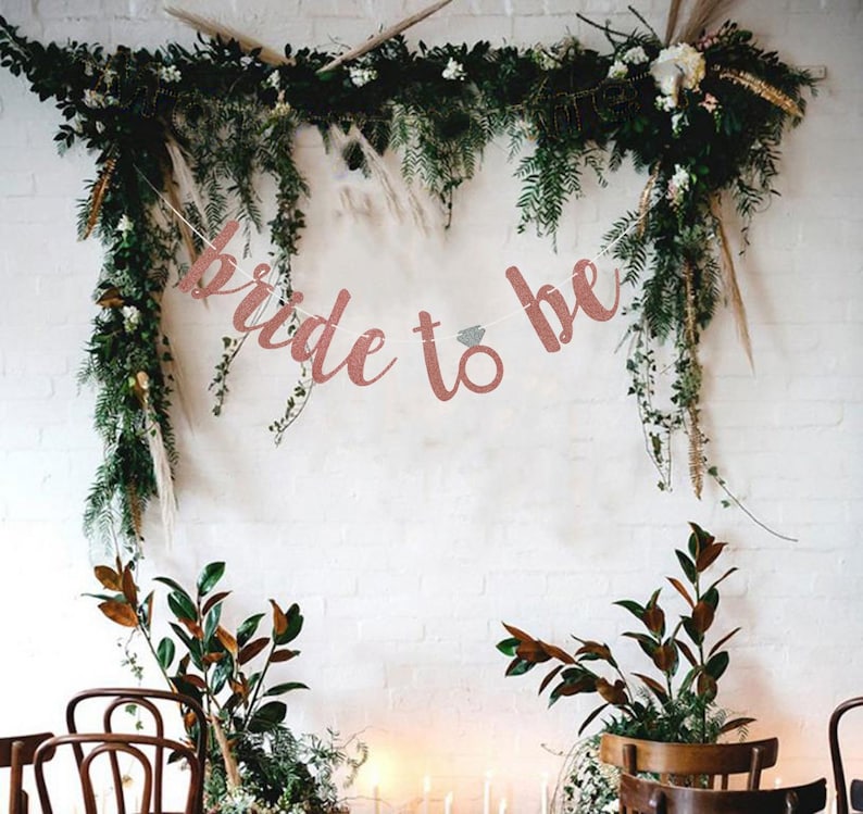 Bachelorette Party Decorations Rose Pink Glittery Bride to Be Banner Bride To Be Banner Bridal Shower Decorations