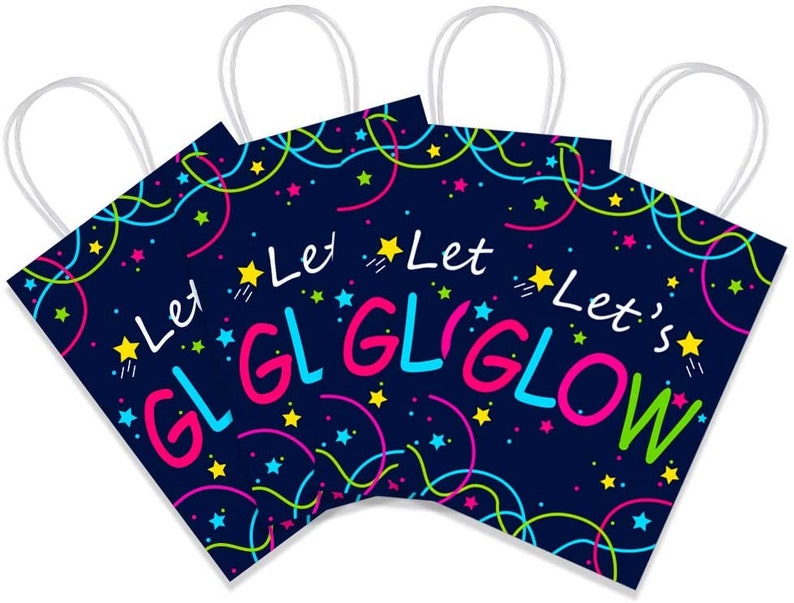 Glow Party Favor Bags Pack of 12 Glow in the Dark Gift Bags Etsy