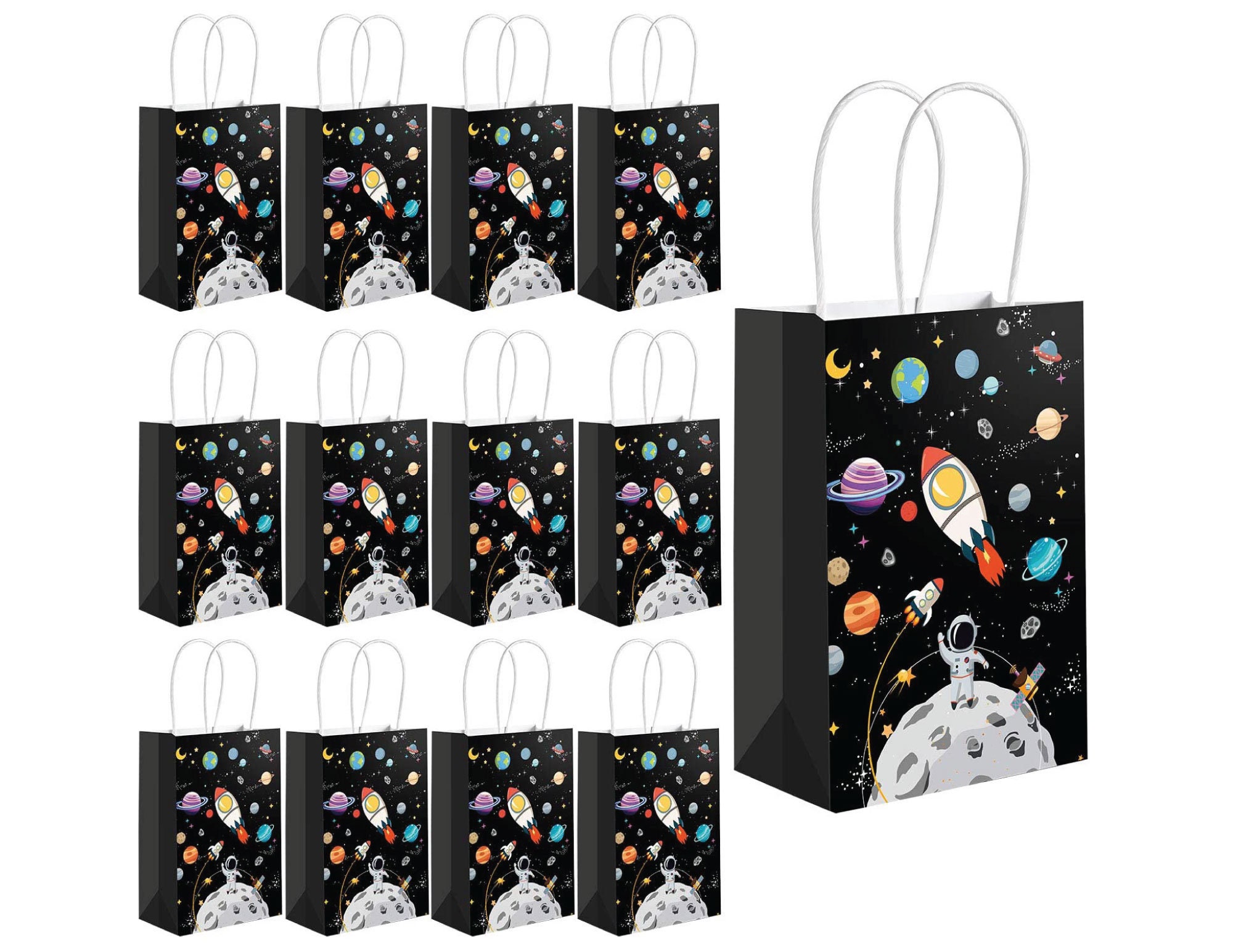 Outer Space Gift Bags 12 Pack Galaxy Party Favor Goodie Etsy