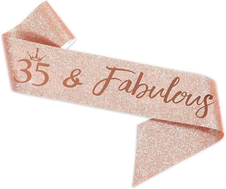 35th Birthday Sash and Tiara for Girls 35 & Fabulous Birthday - Etsy