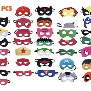 Superhero Masks Pack of 35, Superhero Party Favors, Superhero Themed Party Favors Supplies for Boys or Girls