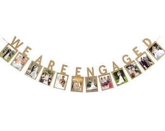 We Are Engaged Photo Banner, Wedding Sign Bridal Shower, Bachelorette Party Decorations, Engagement Bridal Shower Decorations