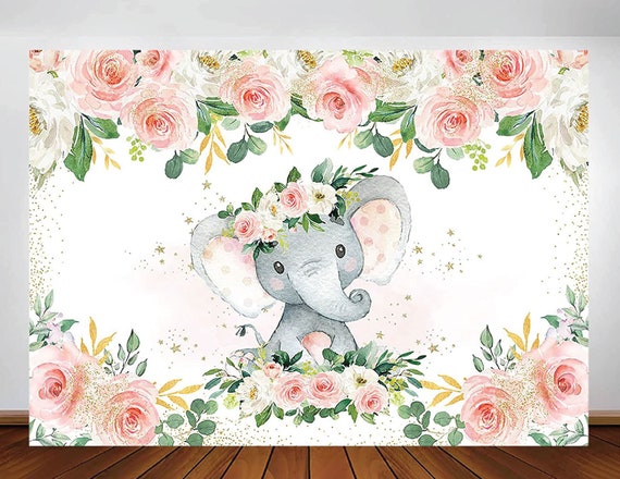 Elephant backdrop hotsell baby shower