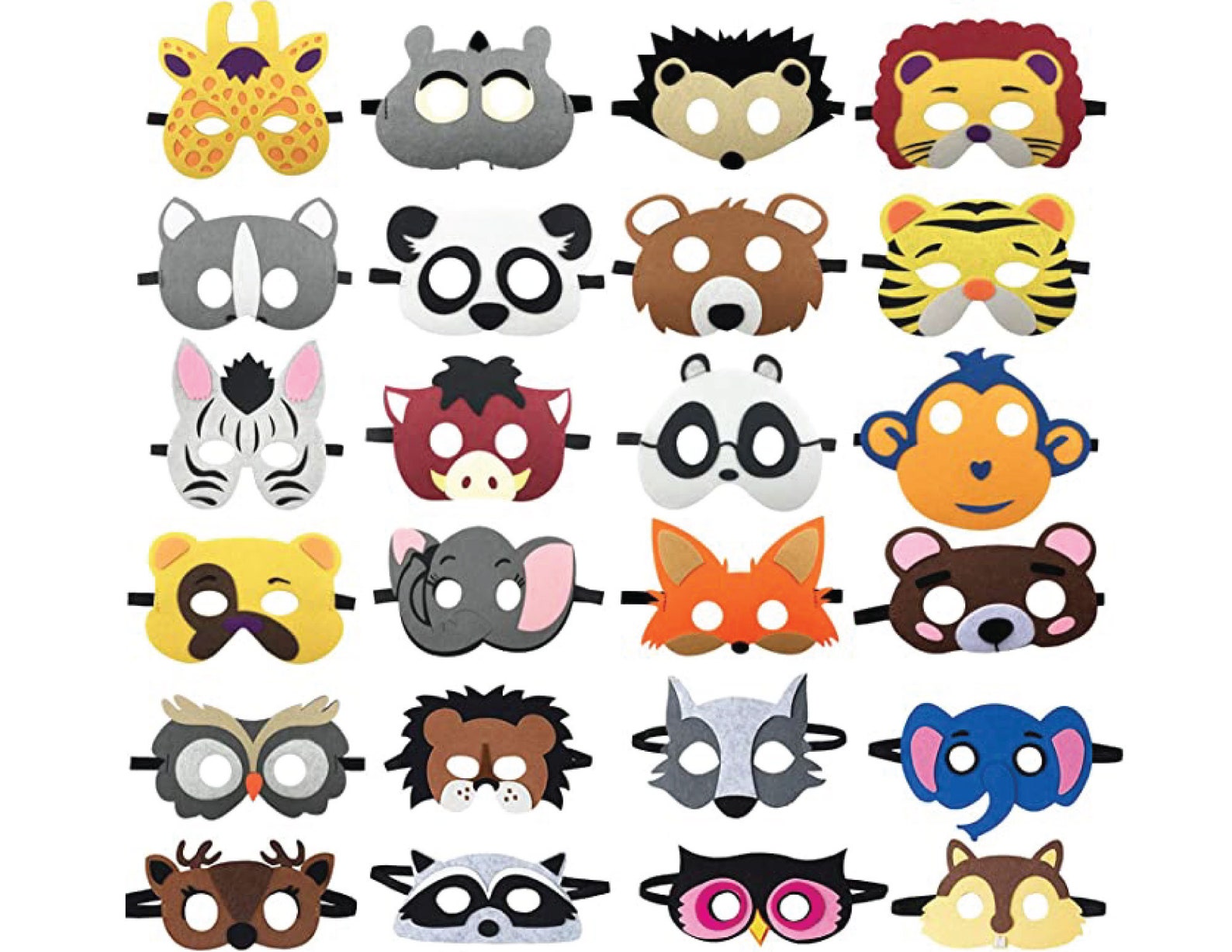 Safari Jungle Animal Felt Masks Pack of 24 Woodland Party Etsy