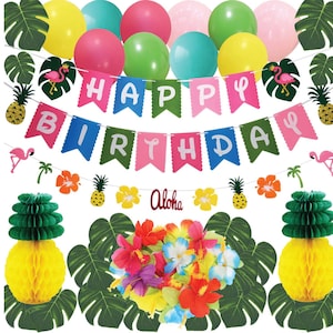 Hawaiian Theme Party Decorations, Flamingo Birthday Party Decor, Tropical Party Supply, Luau Party Decoration, Summer Party, Tropical Party