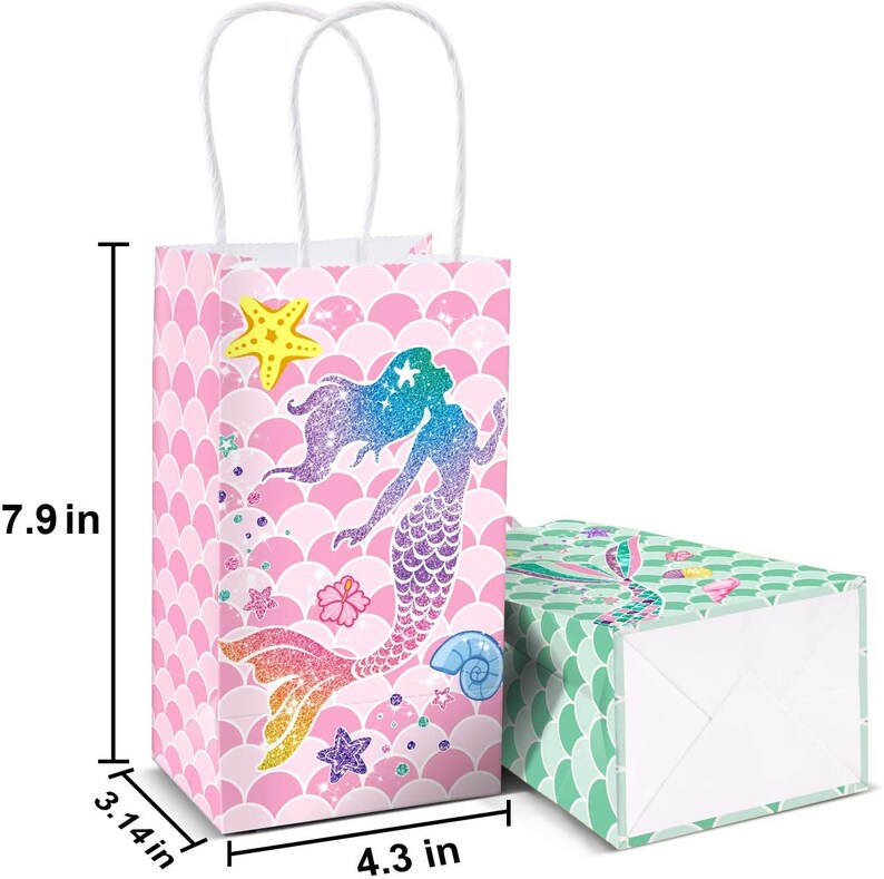Mermaid Gift Bags 16 Pack Mermaid Party Supplies Under the Etsy