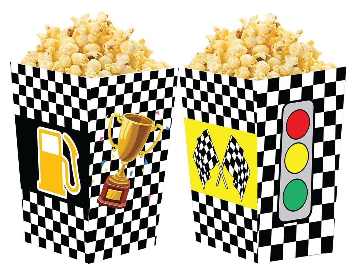Race Car Fuel Can Popcorn Treat Boxes Racing Birthday Party Etsy