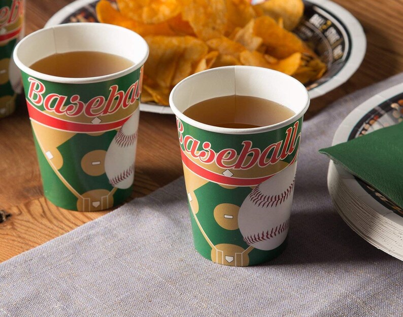 Baseball Birthday Paper Plates Baseball Birthday Party Supplies Serves