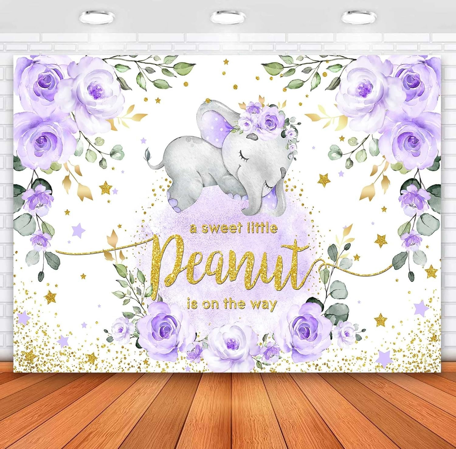 Baby Boy Elephant Shower Invitations Little Peanut Elephant Baby Shower  Decorations Girl Elephant Baby Shower Backdrop Purple And Gold A Sweet  Little
