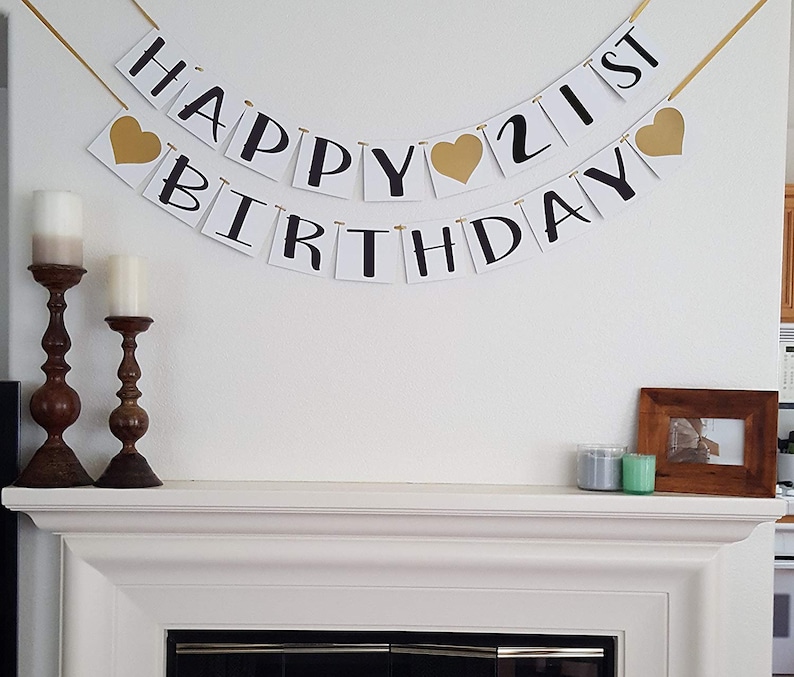 Birthday Party Supplies 21st Birthday Party Decorations 21st Birthday Party Banner Happy 21st Birthday Banner