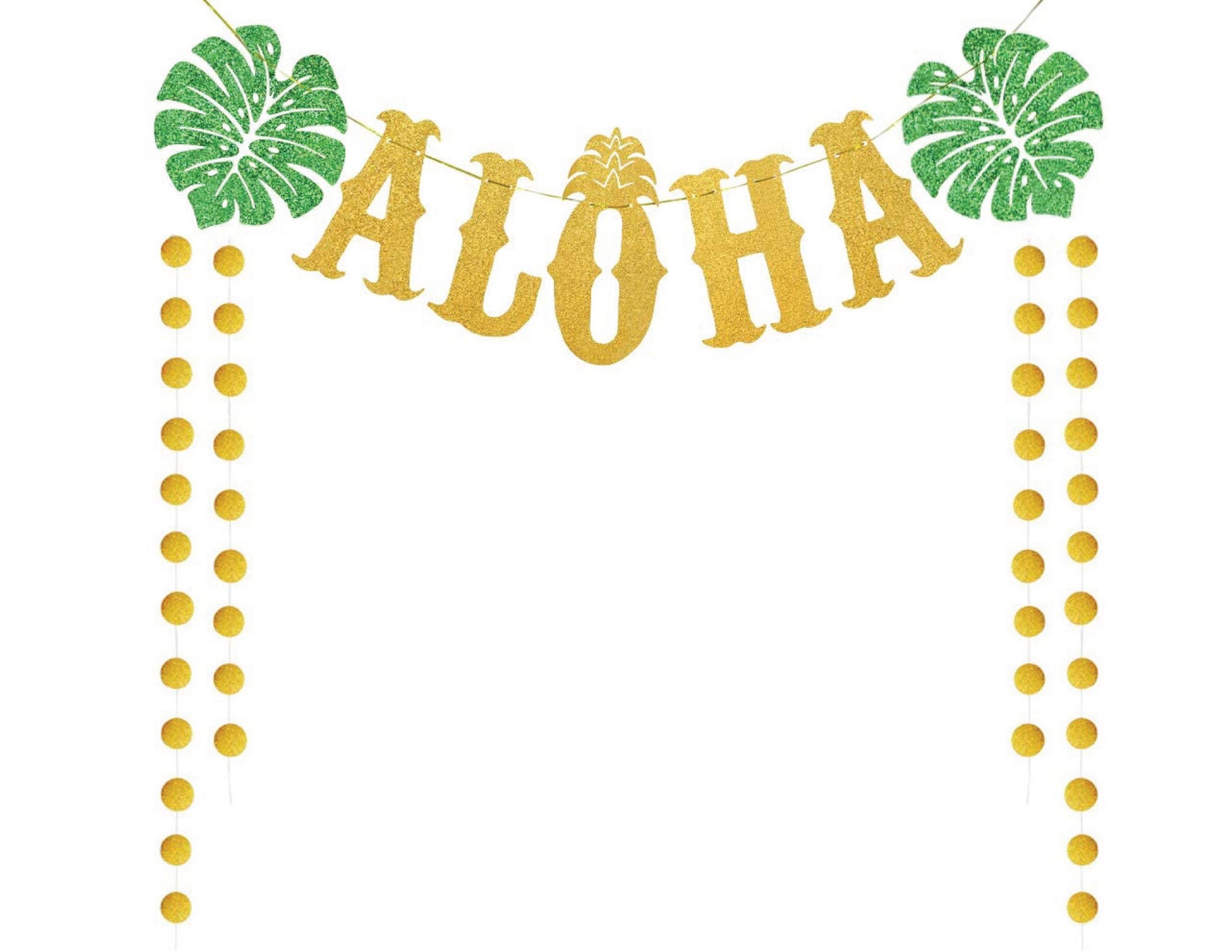 Hawaiian Aloha Banner Large Gold Glittery Aloha Banner For | Etsy