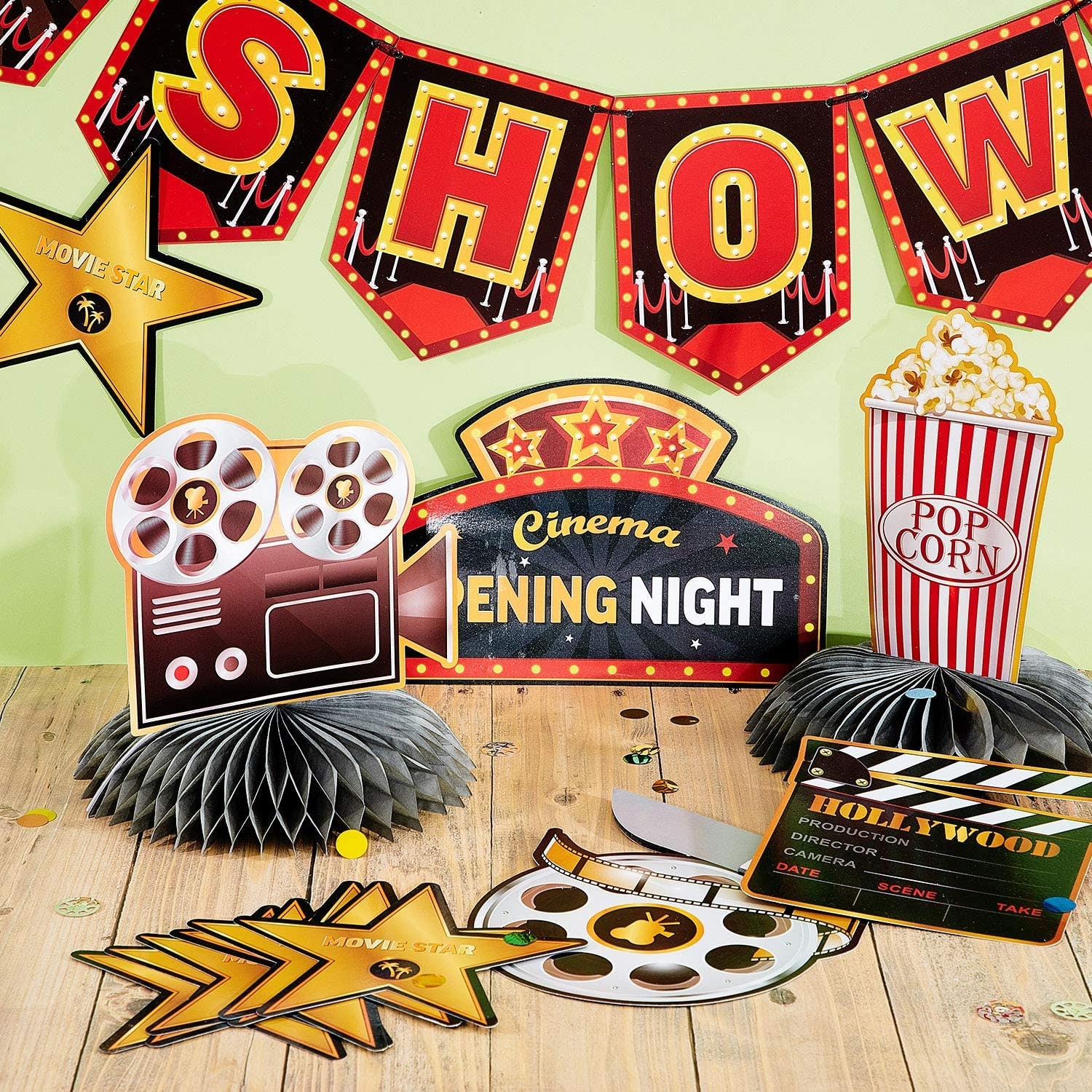 Movie Night Party Decorations Hollywood Party Decoration Kit Etsy