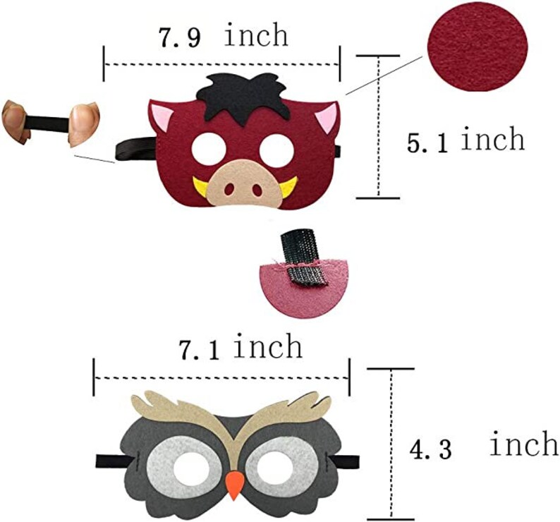 Safari Jungle Animal Felt Masks Pack of 24 Woodland Party Etsy