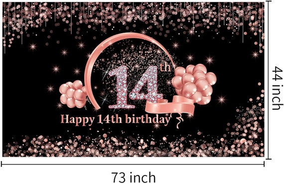 Carte D'anniversaire 14 Ans - Design Or Et Paillettes - Carte Blanche - Neuf UK