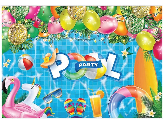 Pool Party Backdrop Summer Beach Pool Party Decorations 