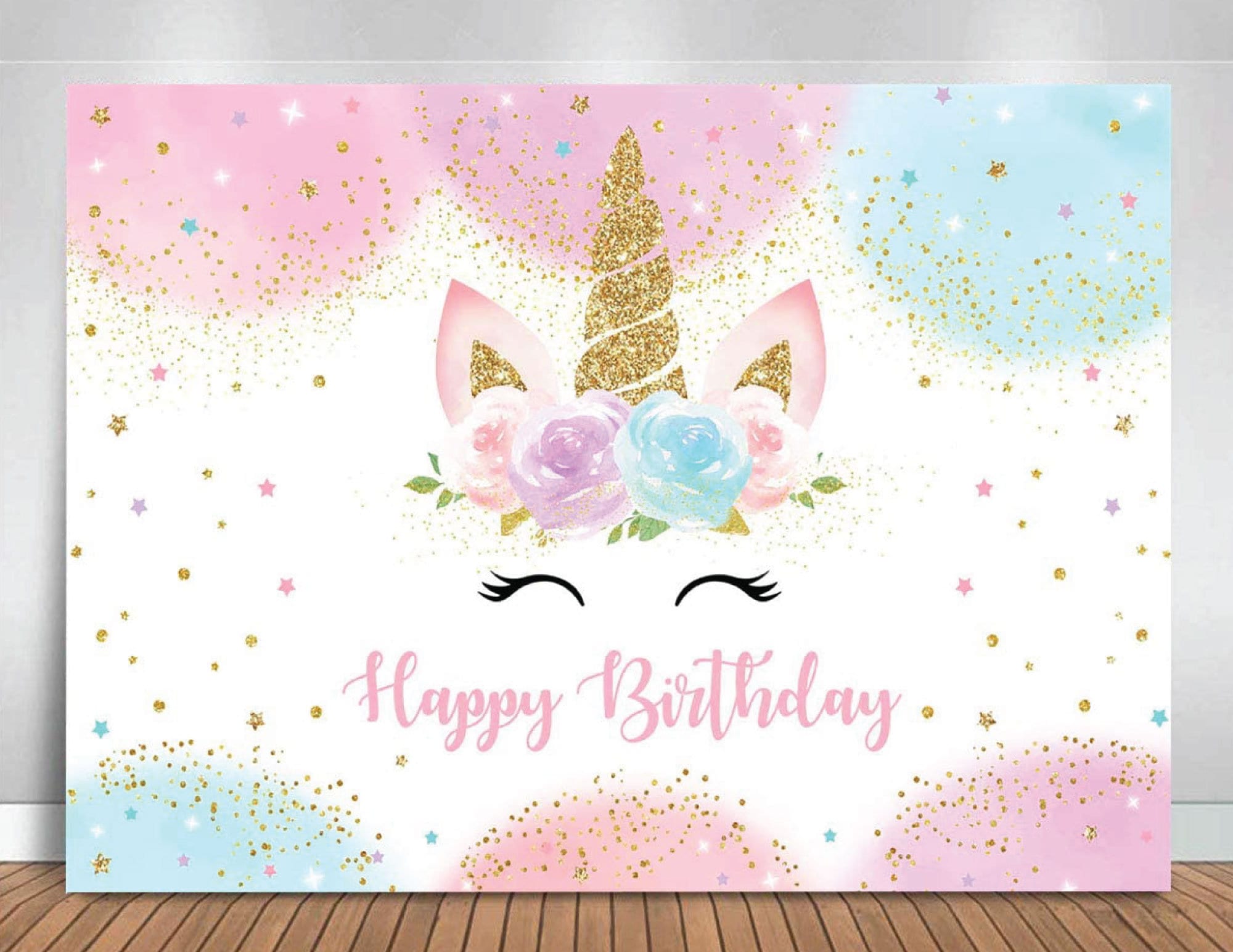 Onederland 1st Birthday Backdrop 5ft x 7ft for Girls Pink