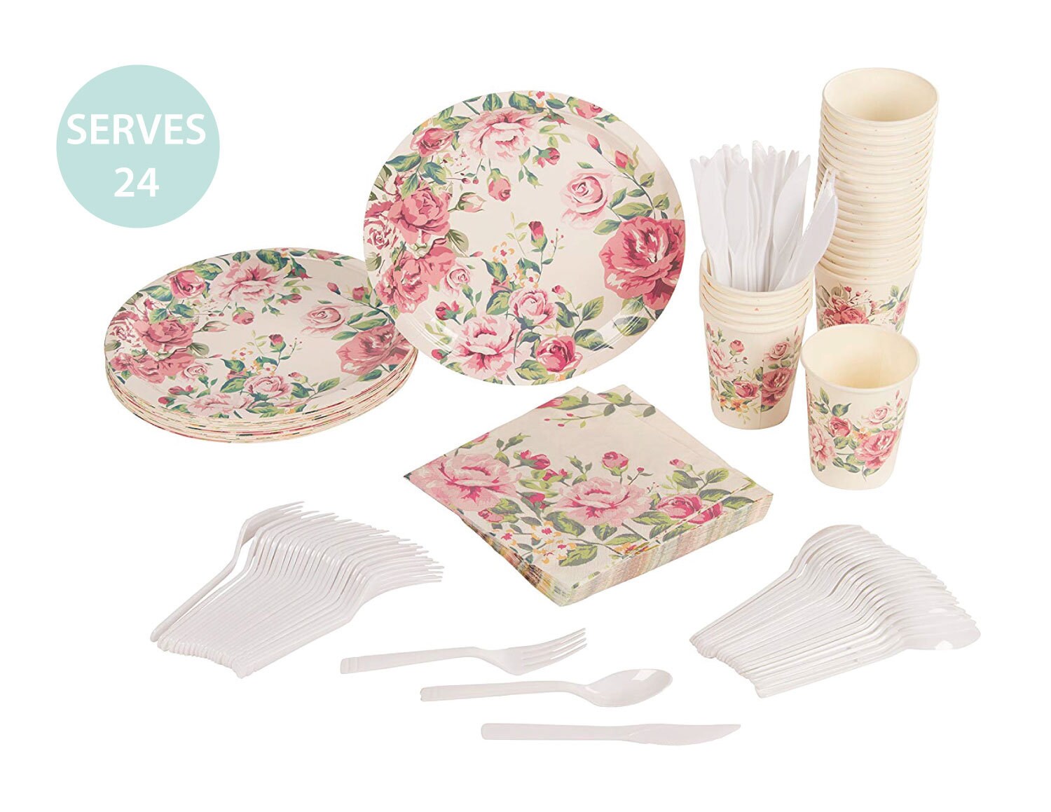 floral paper plates and napkins