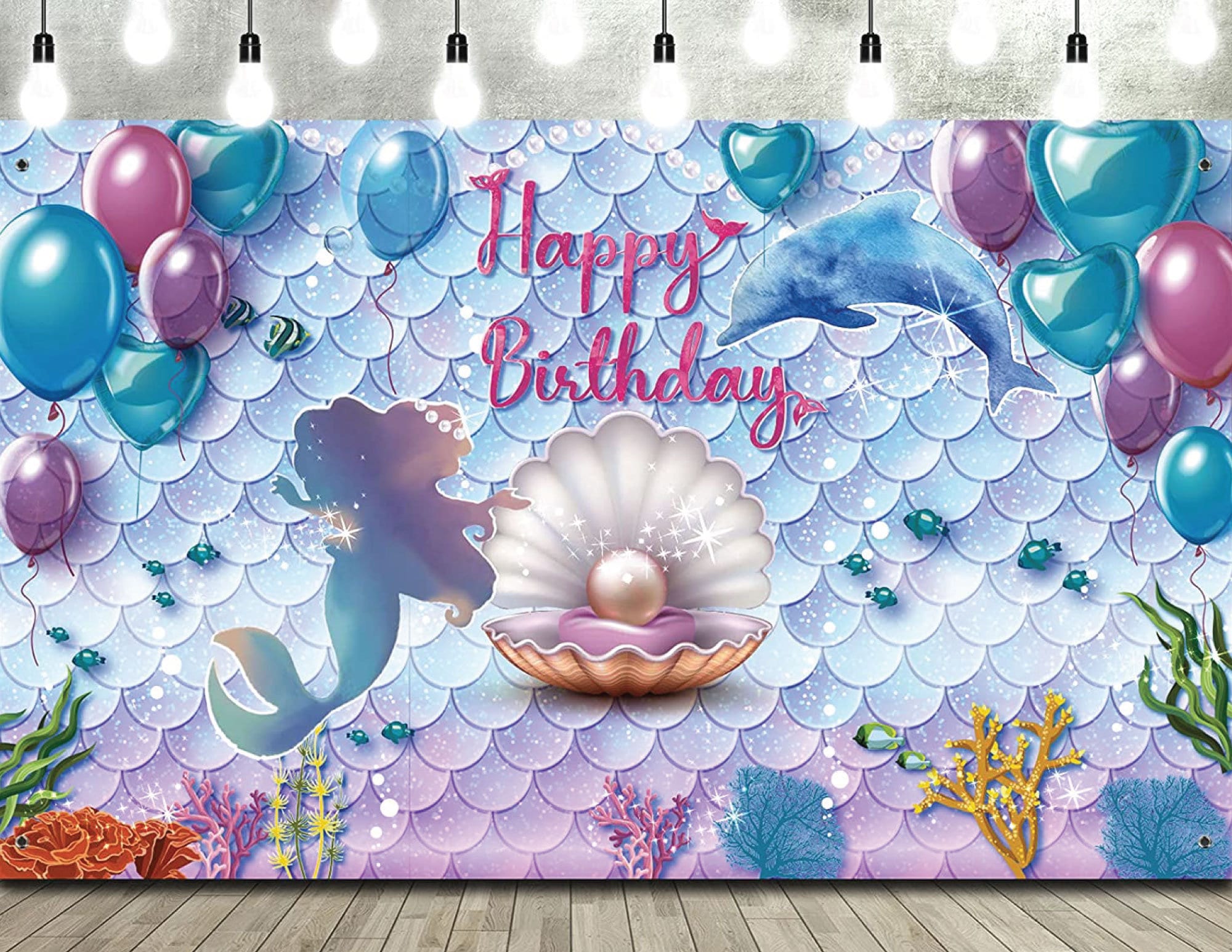Gold Happy Birthday Sign 71x43 Inch | Shiny Happy Birthday Backdrop For