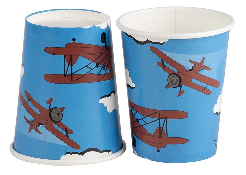 Airplane Tableware Serves 24 Paper Plates Cups Napkins Etsy