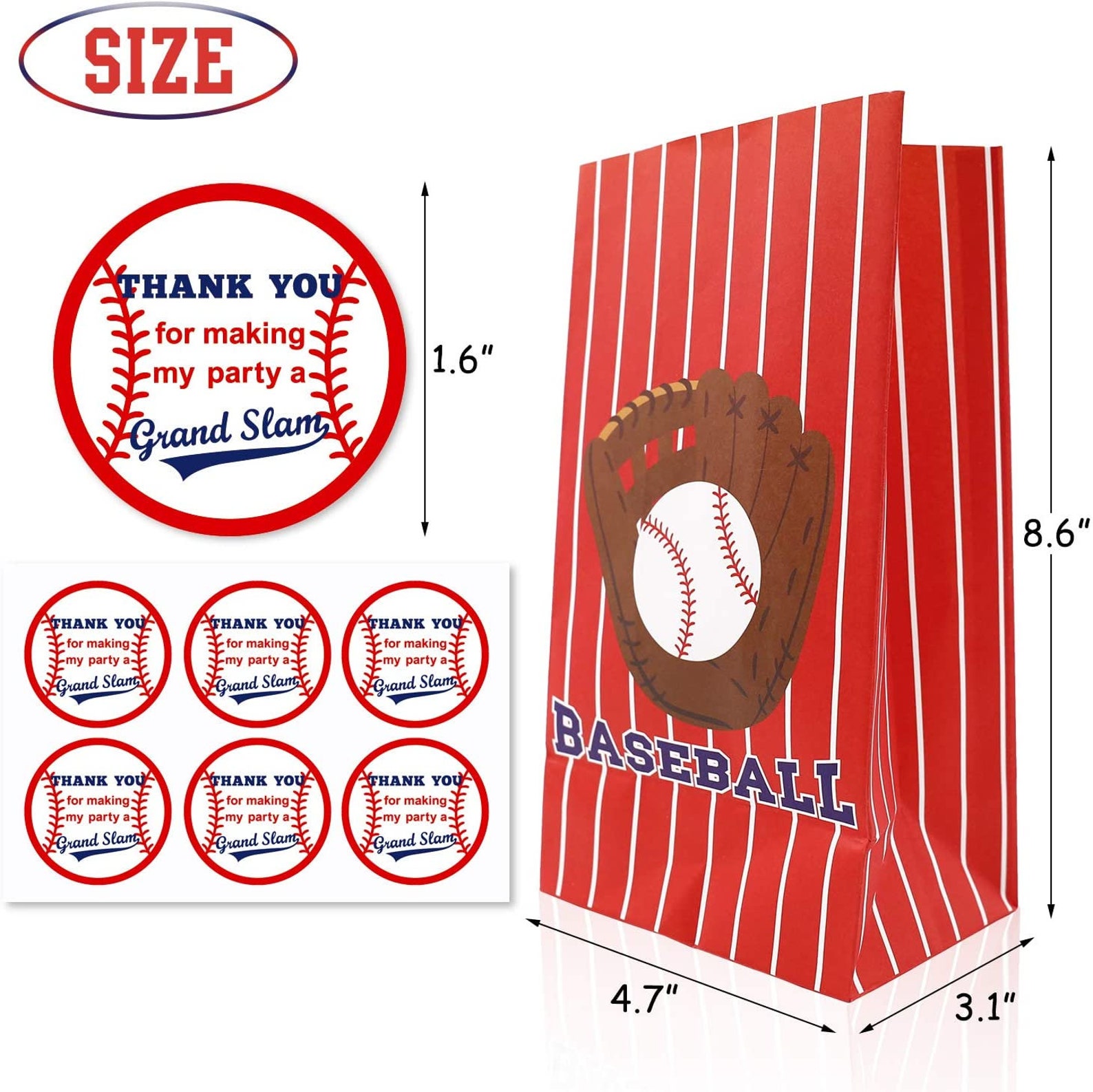 Baseball Treat Bags Pack of 24 Baseball Party Gift Bags with Etsy