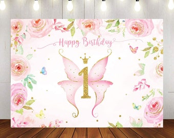 Butterfly Sweet 16 Birthday Backdrop Butterfly Marble - Etsy