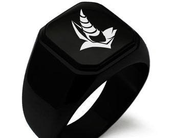 Stainless Steel Letter B Alphabet Initial Royal Monogram Hexagon Crest Flat Top Biker Style Polished Ring