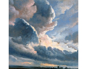 Cloudscape - Simon Denis 18th C - study near Rome - thundery sky - beautiful cloud study