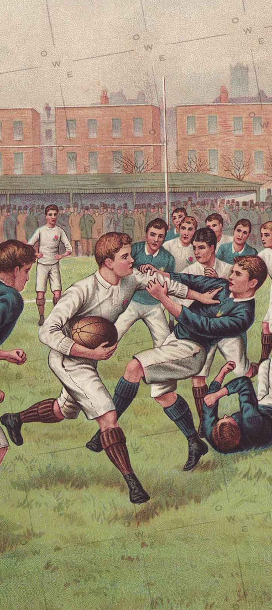 Vintage Rugby Print Rugby Union Match England V Scotland 1880 Etsy