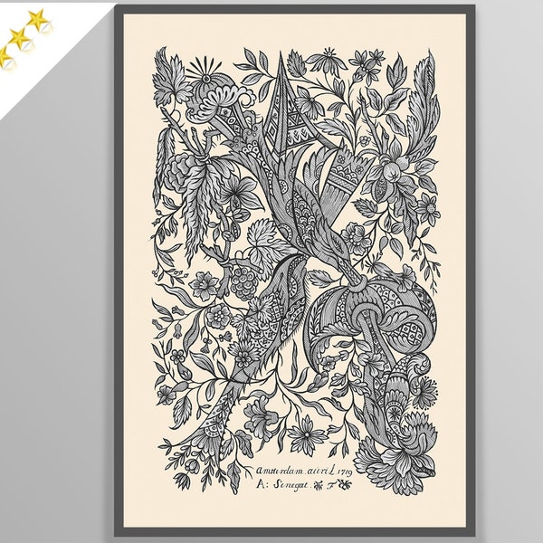 Alexander Senegat textile print, one of seven prints available by C18th designer Alexander Senegat #7