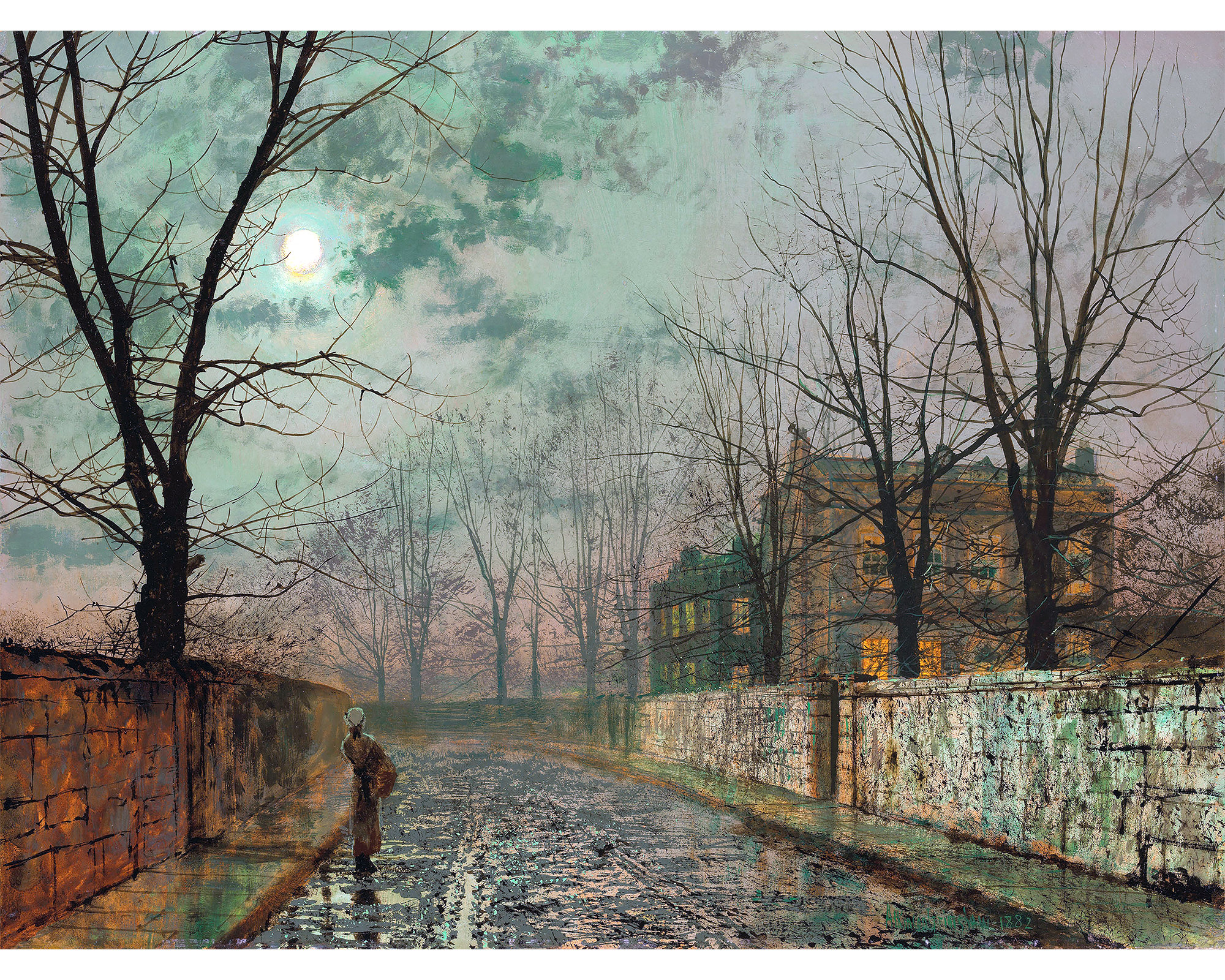 ディズニープリンセスのベビーグッズも大集合 John Atkinson Grimshaw / Under the Silvery Moonbeams (1882 絵画