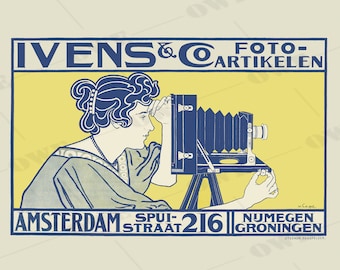 Antique camera advert Advertising posters for Ivens & Co 1899