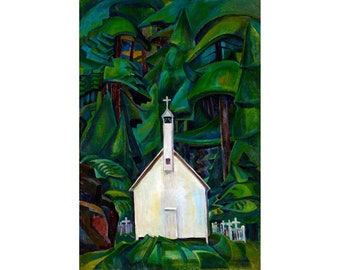 Emily Carr -  &quot;Church in Yuquot Village&quot; Indian Church.
