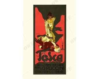 Opera poster Tosca by Puccini 1899 artwork printed on fine art paper ready to frame